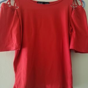Women's laced shoulder top